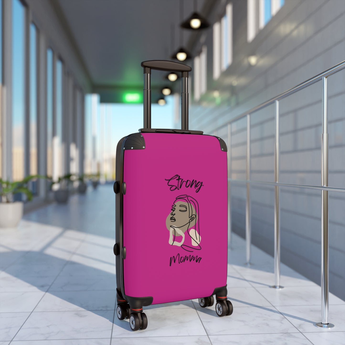 Strong Momma (BL) Luggage Bags PINK