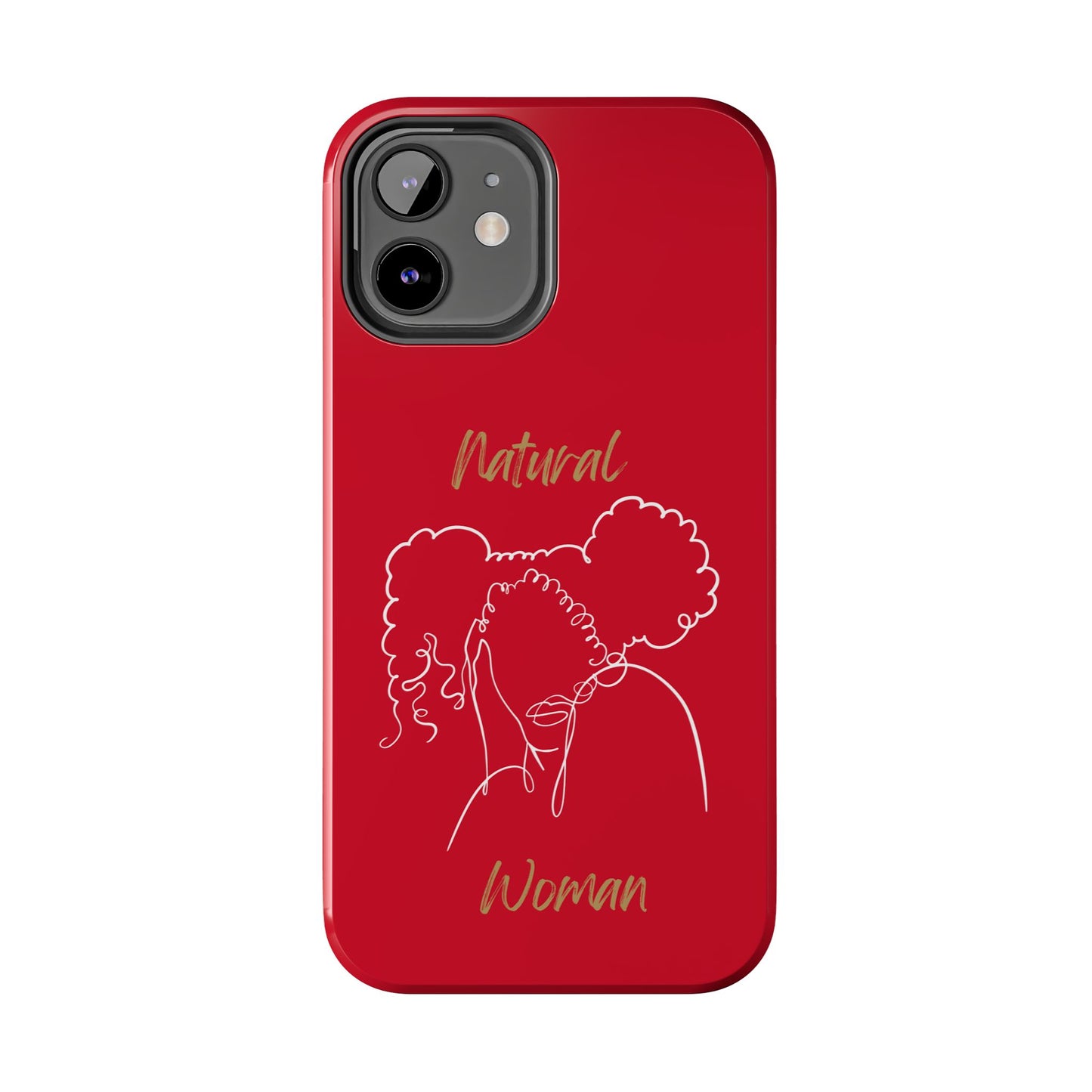 Natural Woman Twin Puffs (WL) Tough Phone Case DARK RED