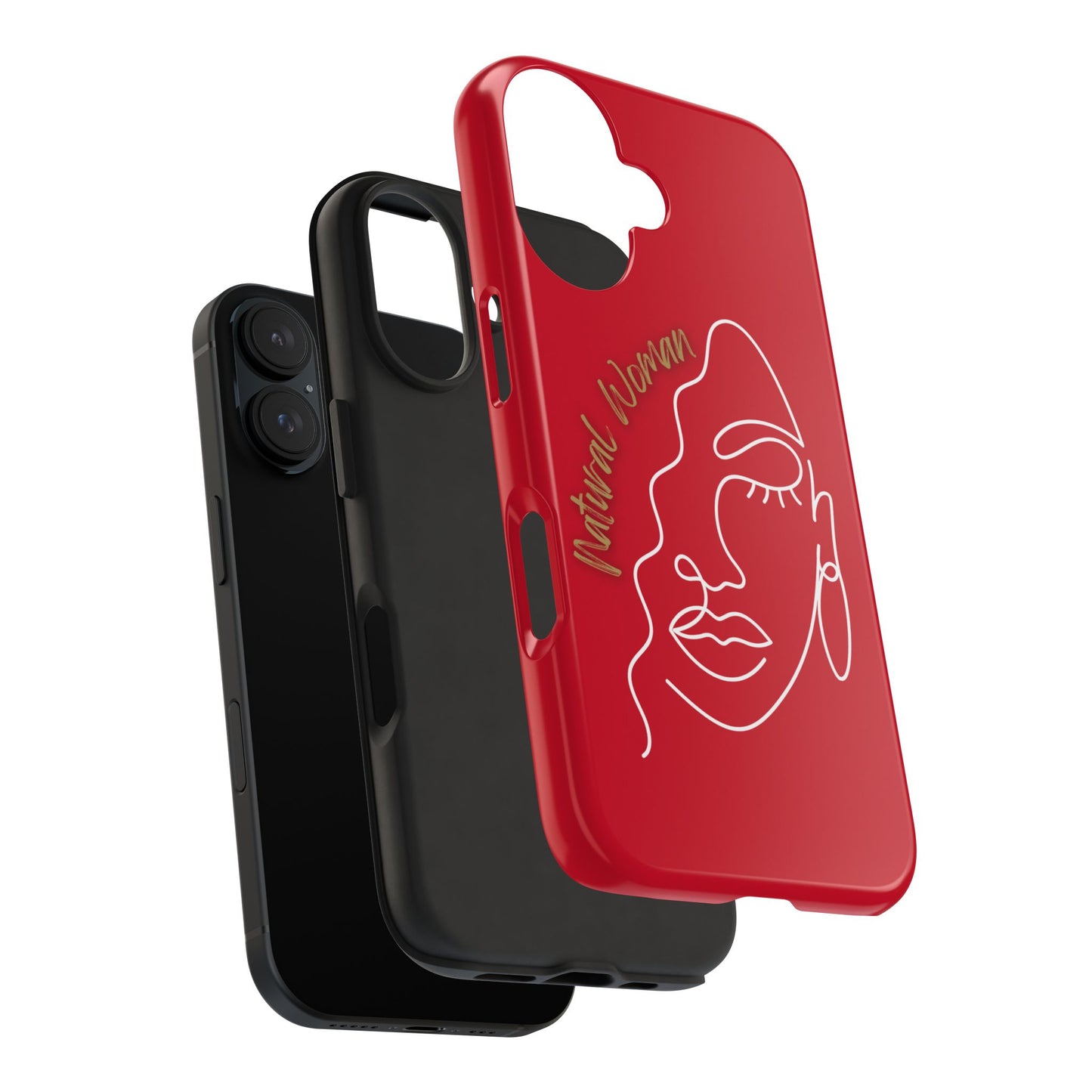 Natural Woman Half Face (WL)Tough Phone Case DARK RED
