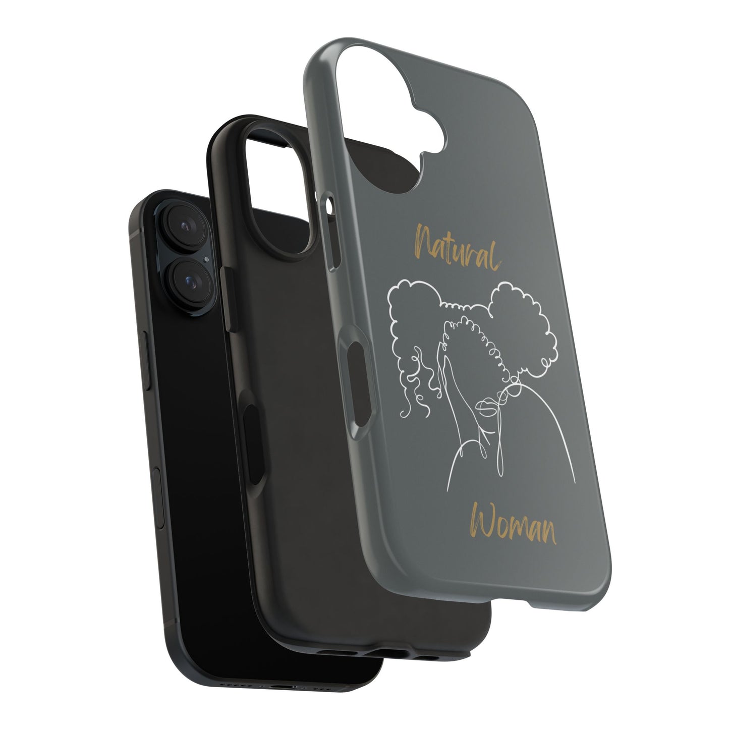 Natural Woman Twin Puffs (WL)Tough Phone Cases DARK GREY