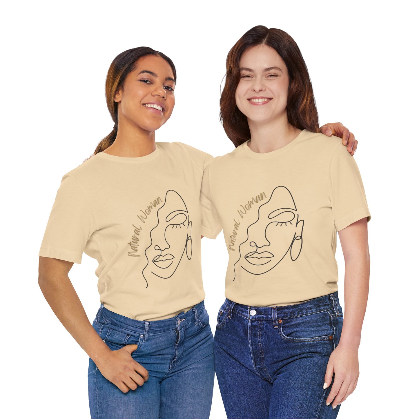 Natural Woman Half Face (BL) Short Sleeve T-Shirt