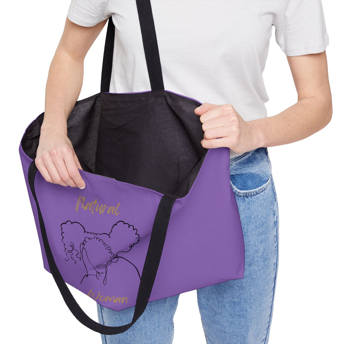 Natural Woman Twin Puffs (BL) Weekender Tote Bag LIGHT PURPLE