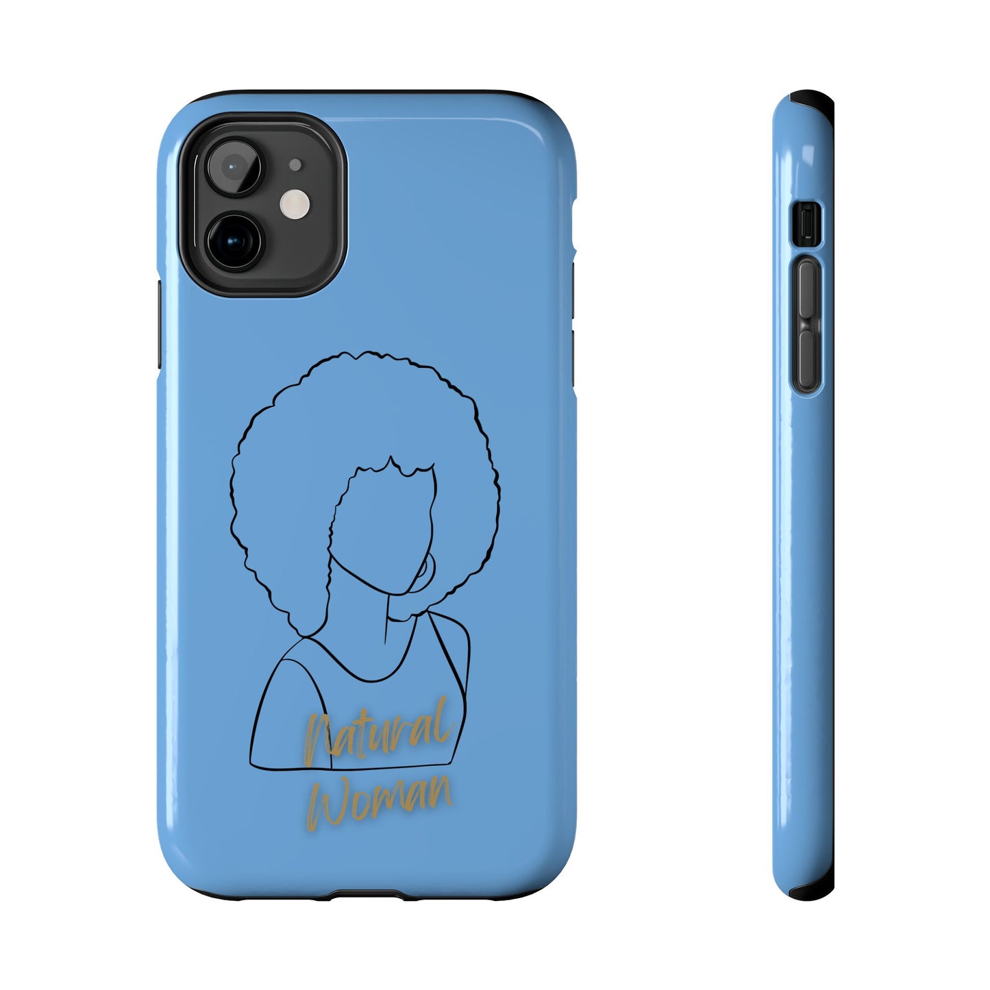 Natural Woman Afro (BL)Tough Phone Cases LIGHT BLUE