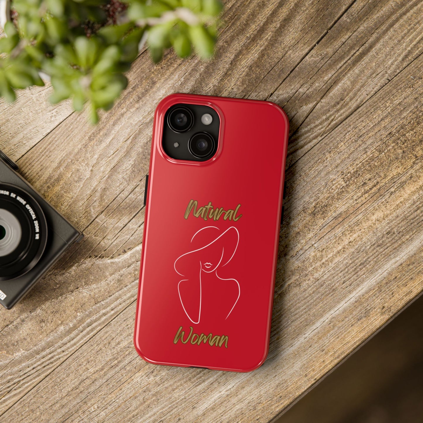 Natural Woman Sun Hat (WL) Tough Phone Cases DARK RED