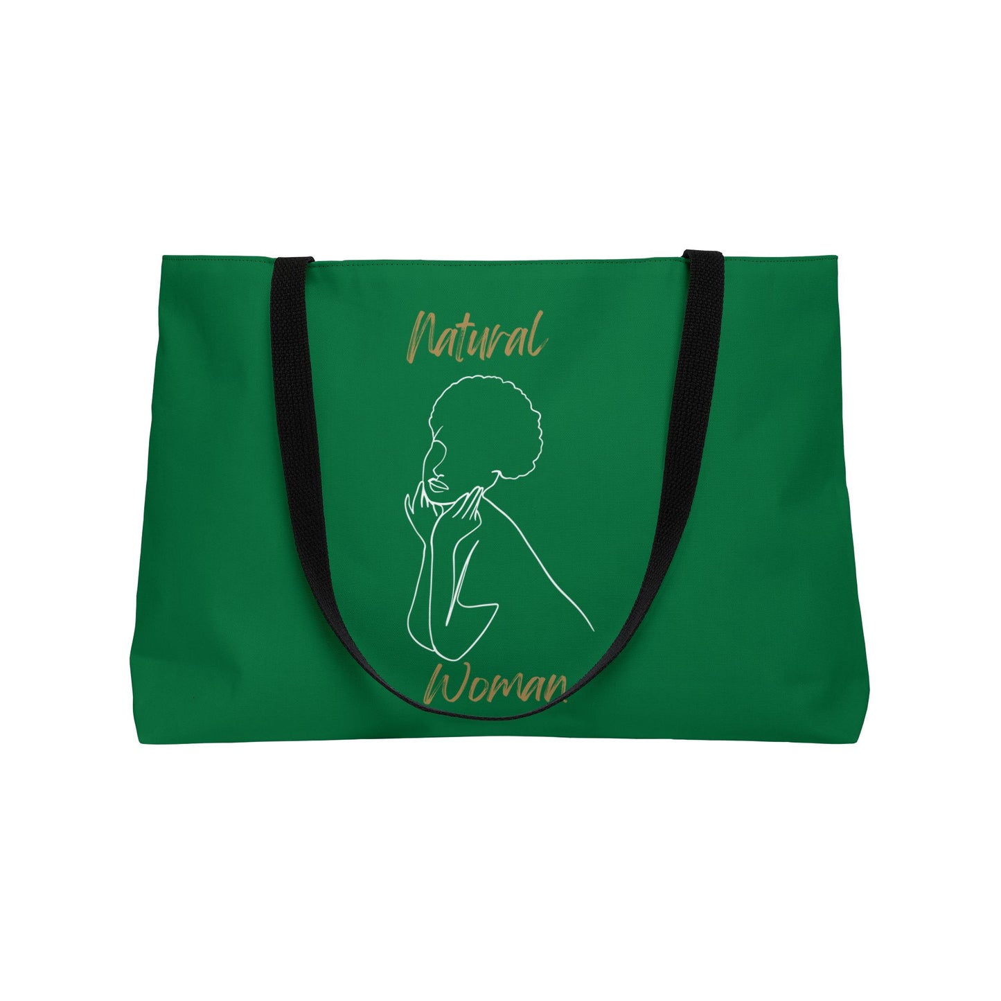 Natural Woman Cute Afro (WL) Weekender Tote Bag DARK GREEN