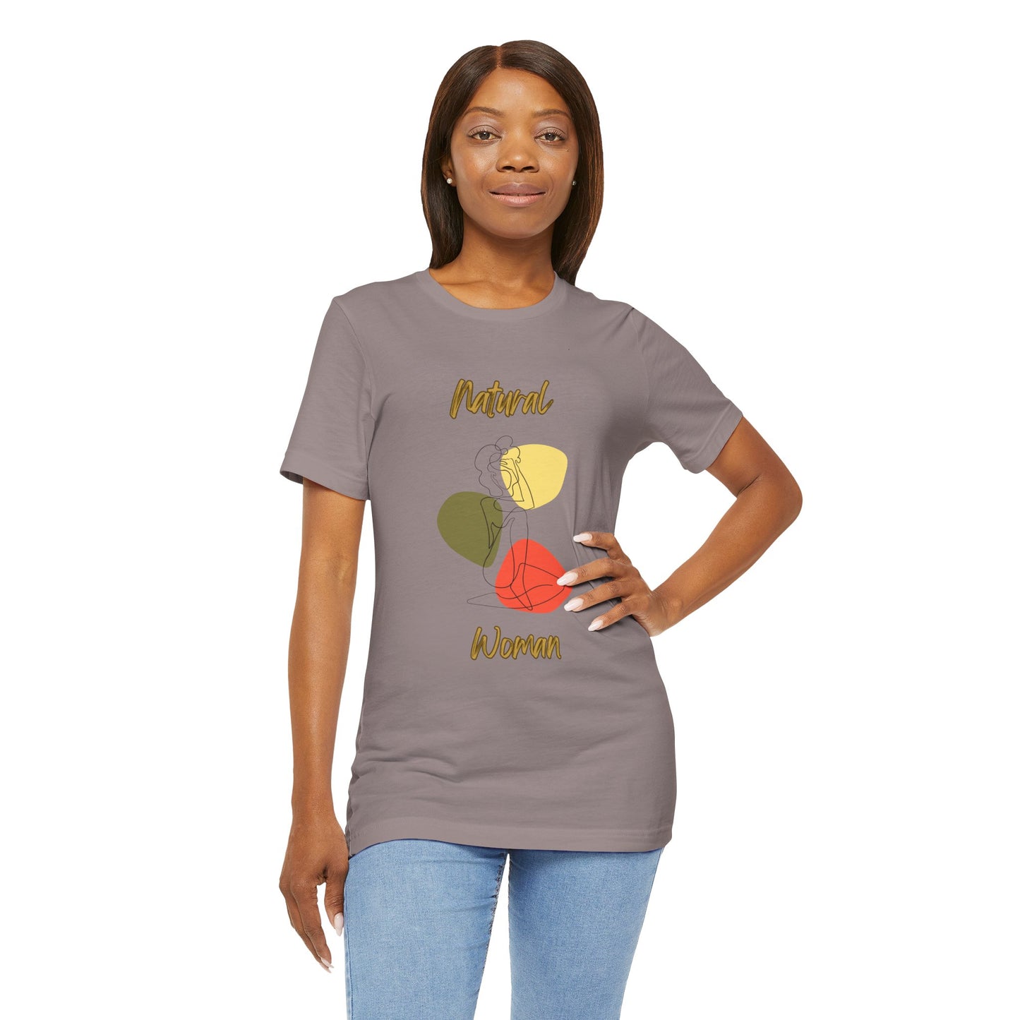 Natural Woman Colorful Pose (BL) Short Sleeve T-Shirt