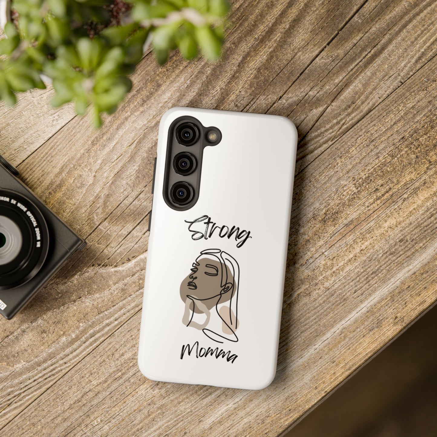 STRONG MOMMA Samsung Galaxy Tough Phone Cases (BL) White