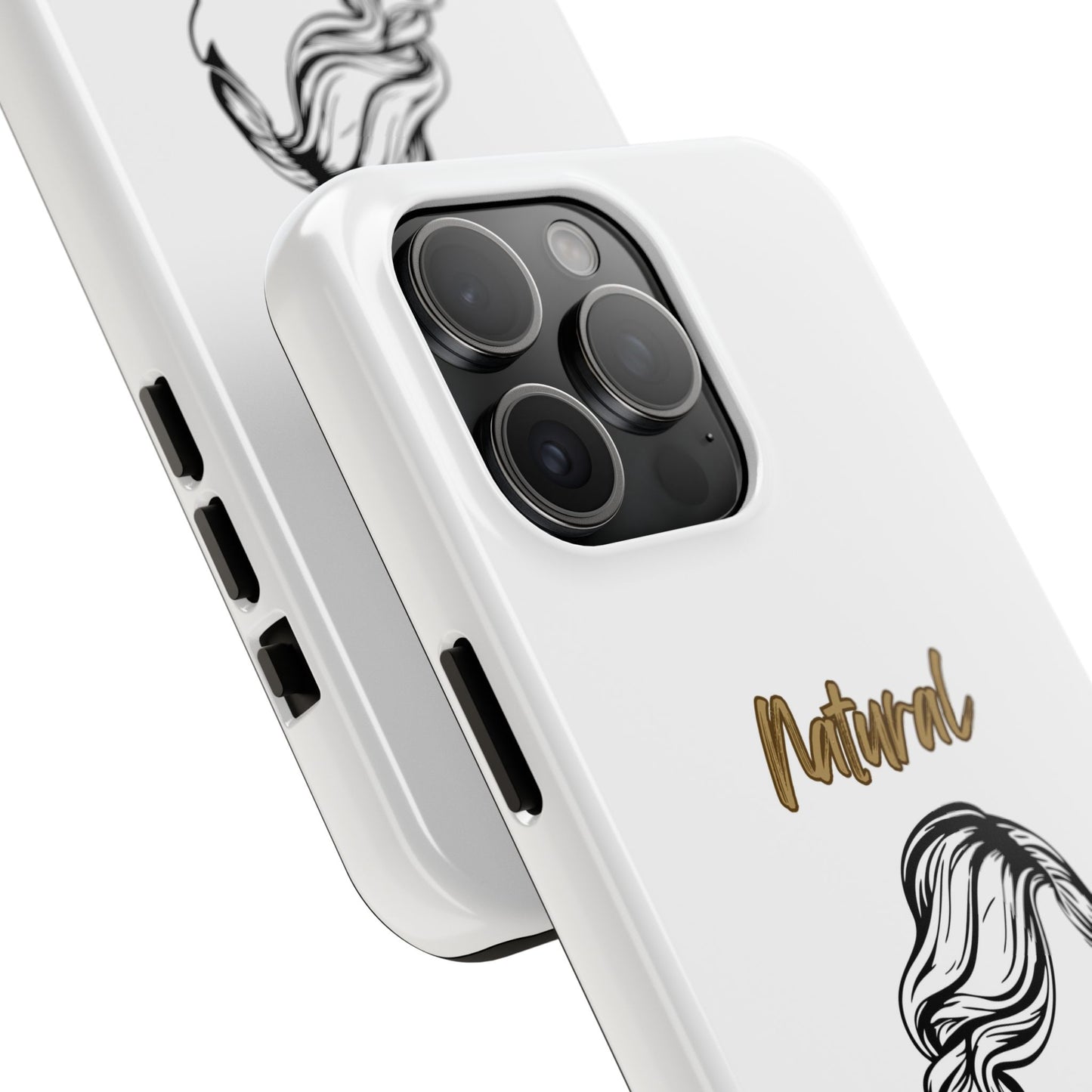 Natural Woman Long Curl (BL)Tough Phone Cases WHITE