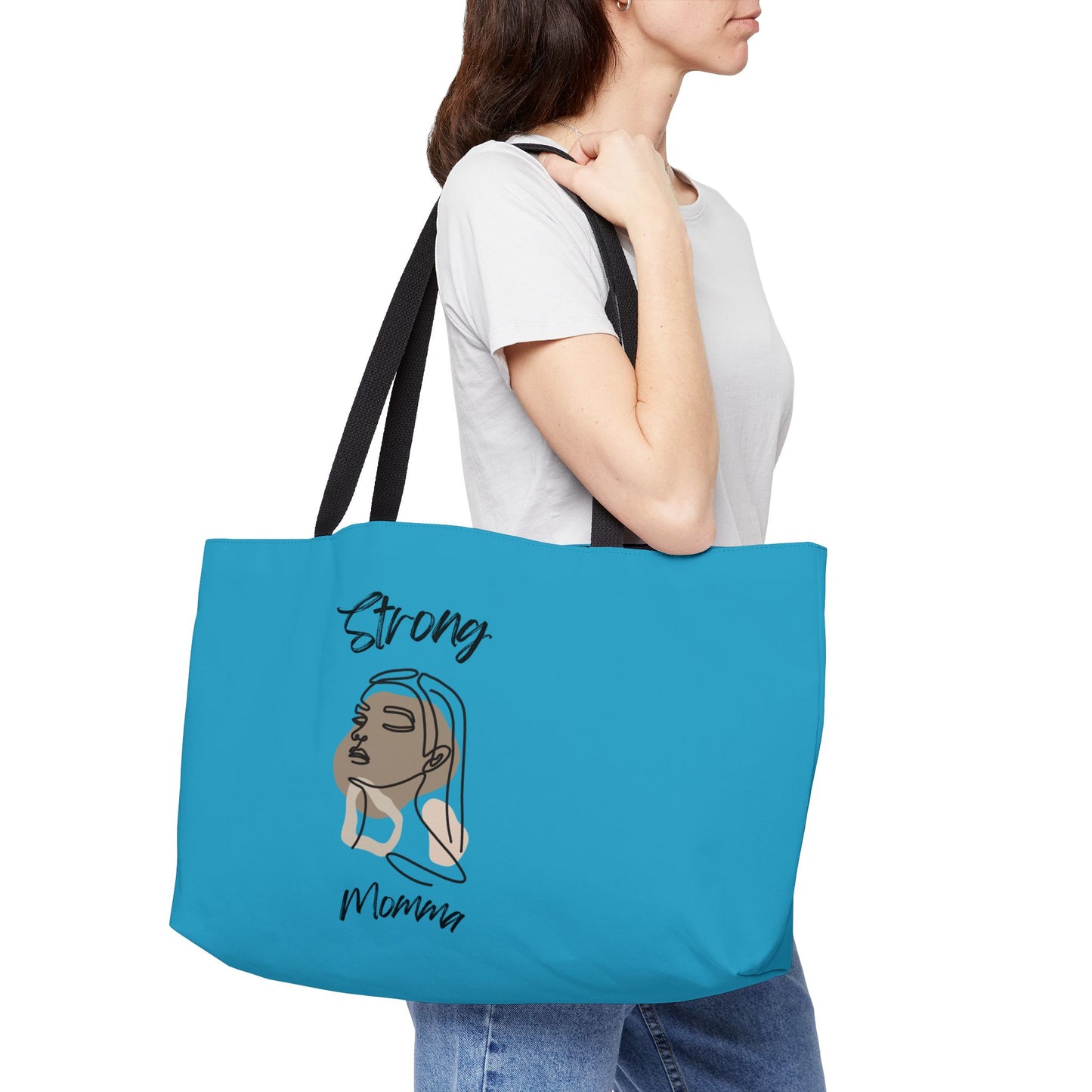 Strong Momma (BL) Weekender Tote Bag TURQUOISE