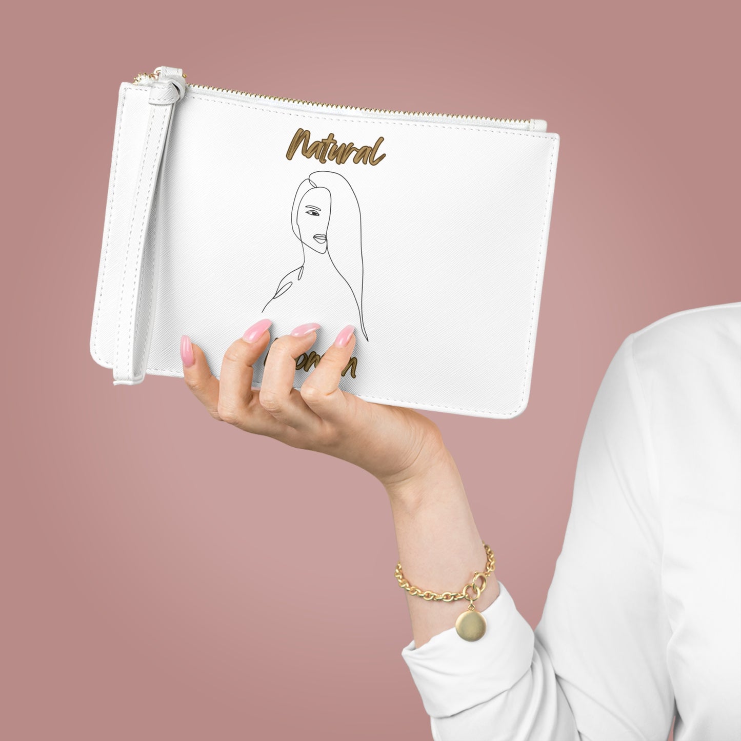 Natural Woman Covered Eye (BL) Clutch Bag WHITE