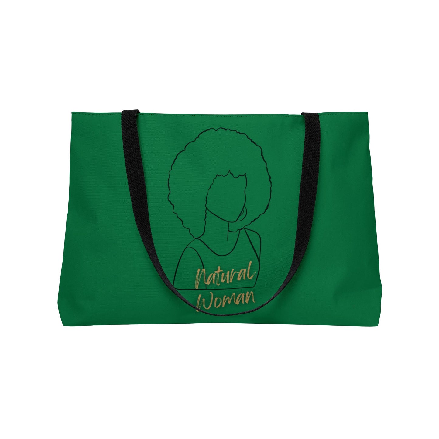 Natural Woman Afro (BL) Weekender Tote Bag DARK GREEN