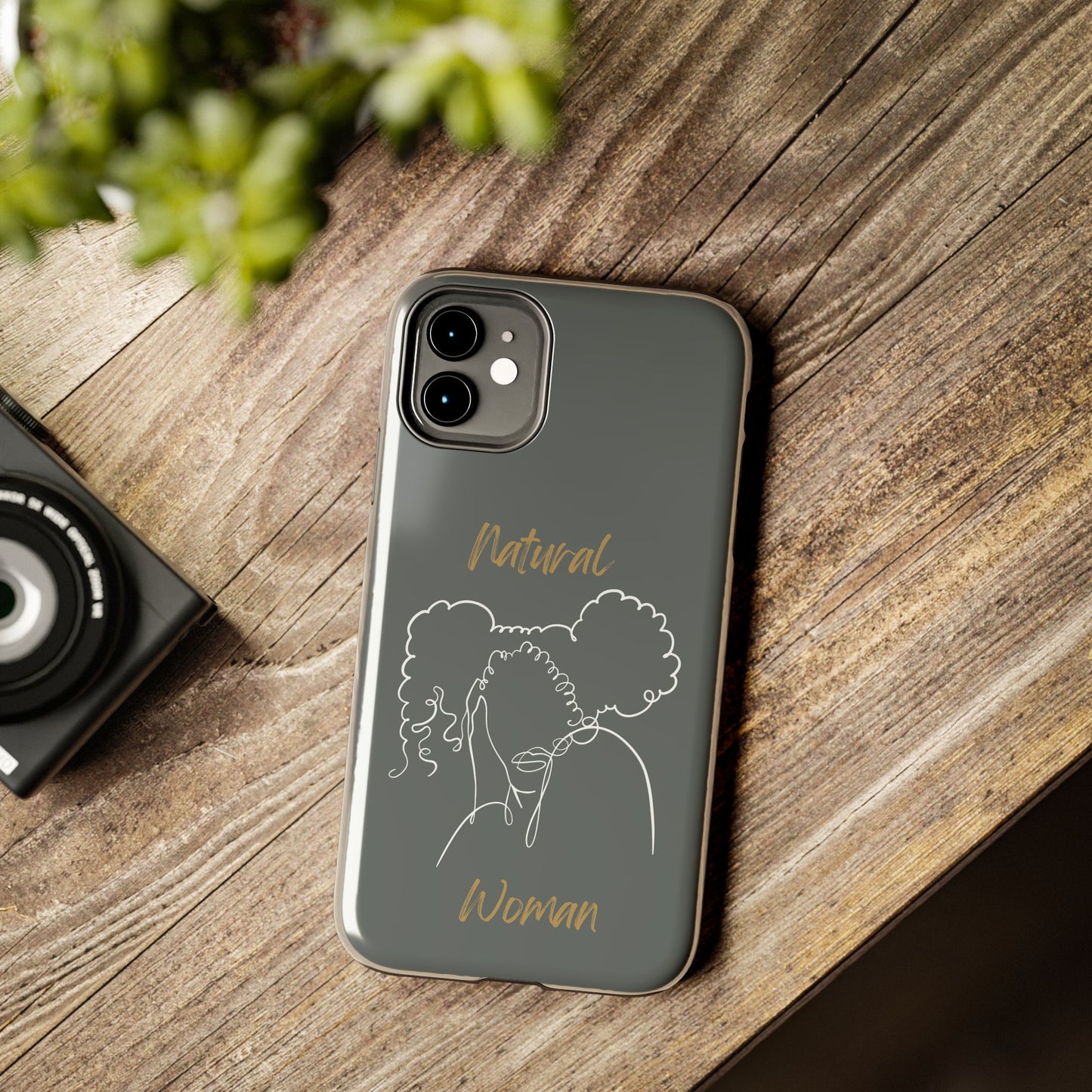 Natural Woman Twin Puffs (WL)Tough Phone Cases DARK GREY