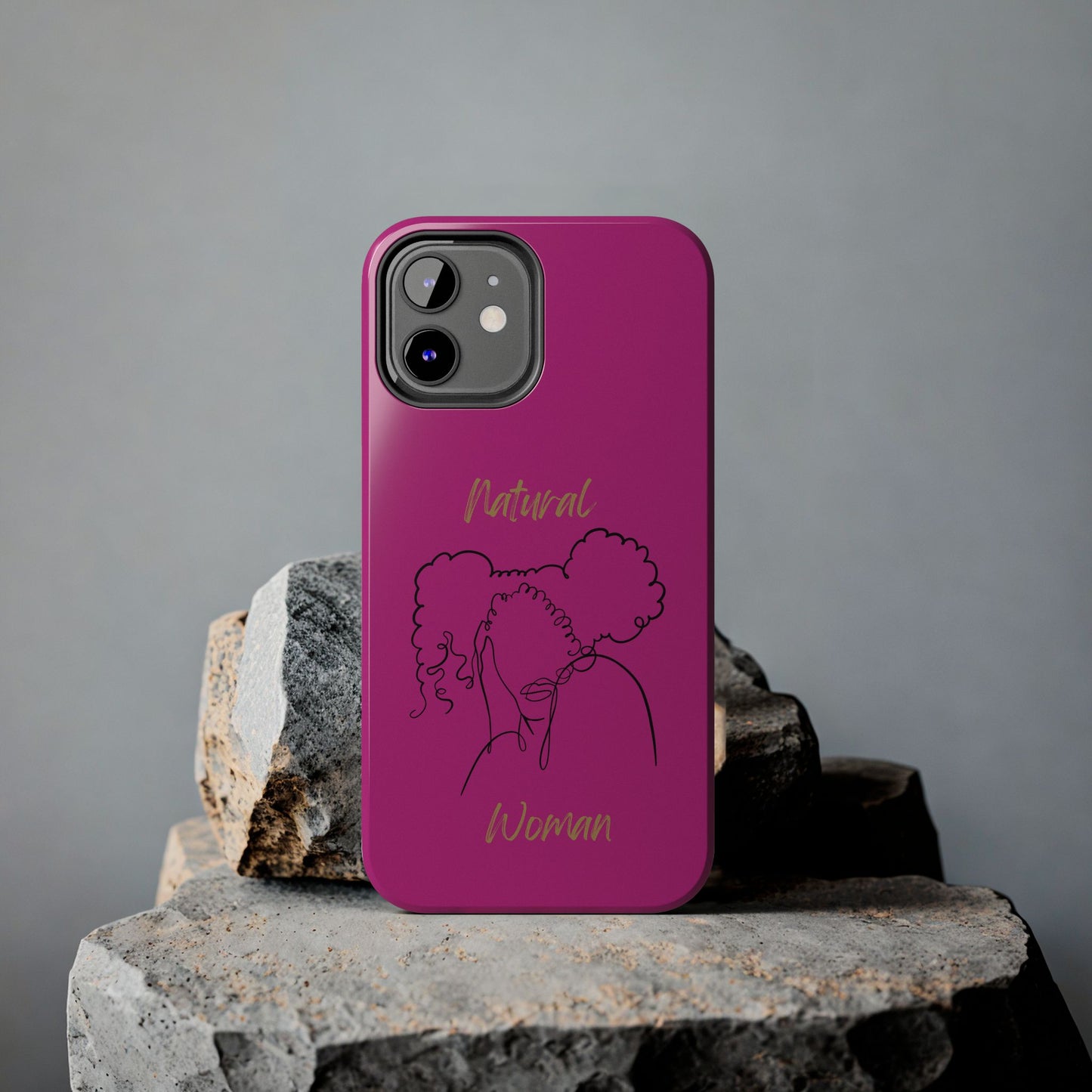 Natural Woman Twin Puffs (BL)Tough Phone Cases PINK