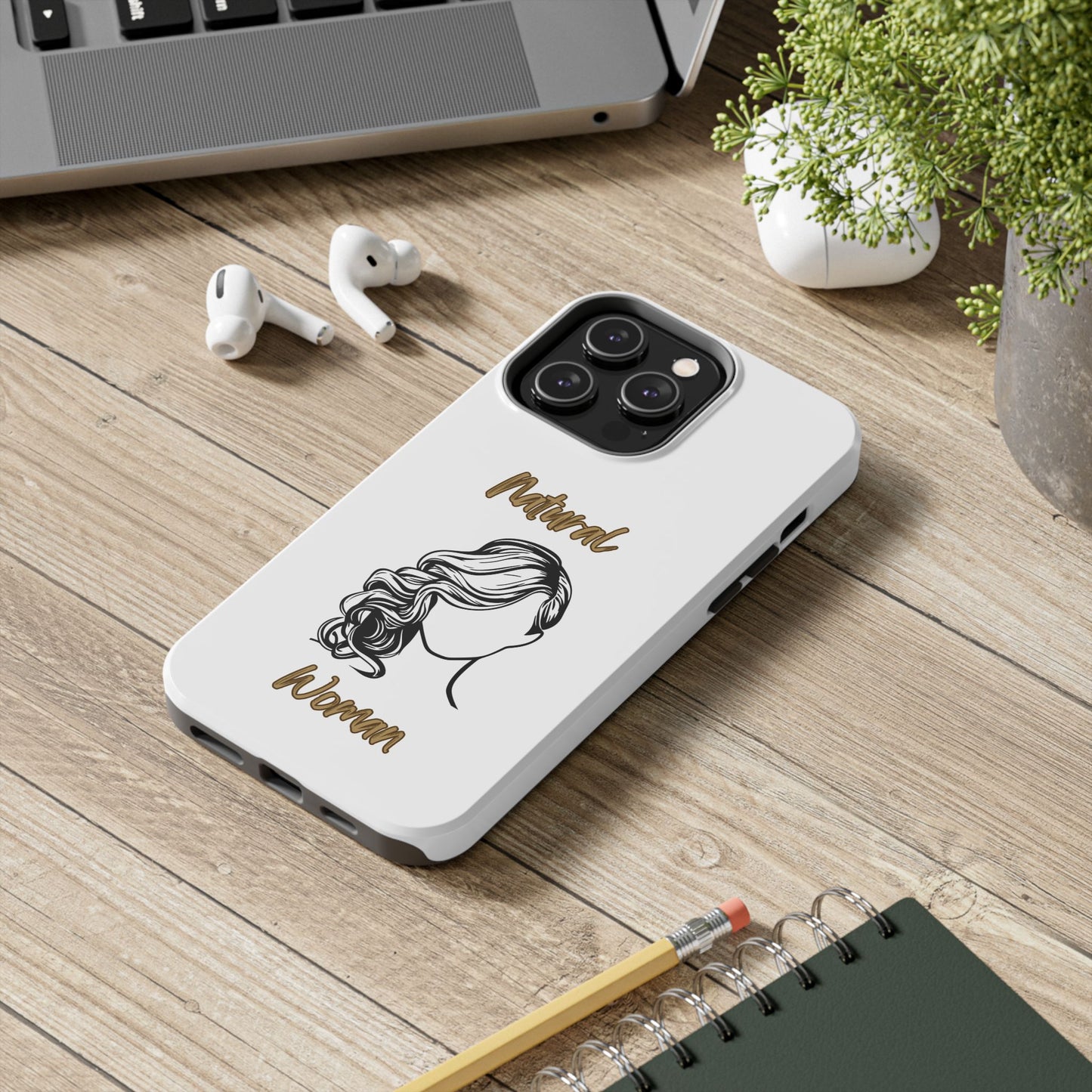 Natural Woman Long Curl (BL)Tough Phone Cases WHITE