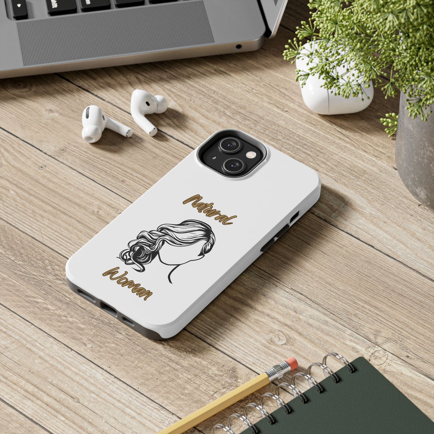 Natural Woman Long Curl (BL)Tough Phone Cases WHITE