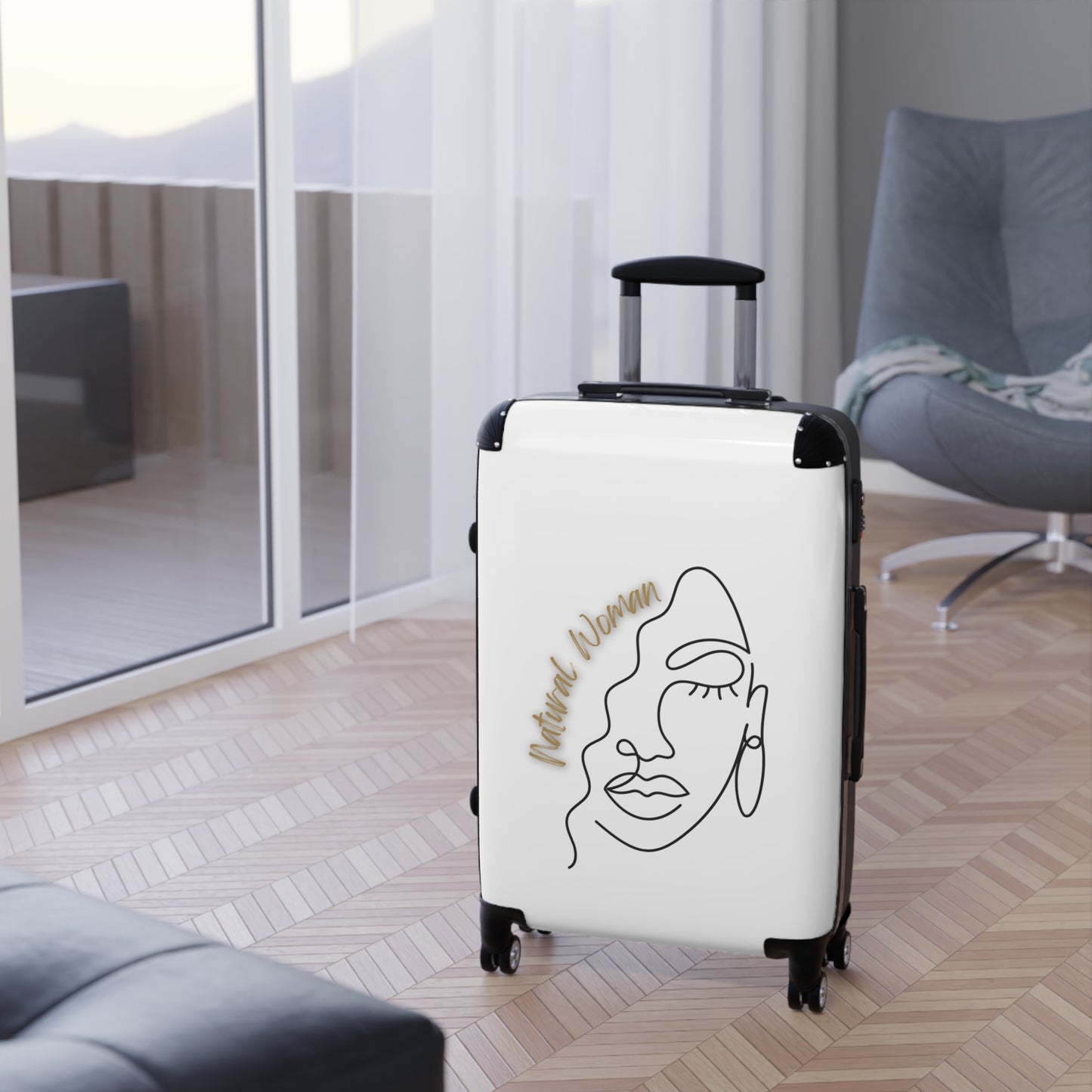 Natural Woman Half Face (BL) Suitcase WHITE