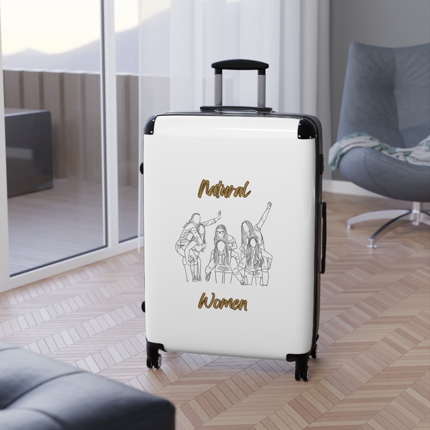 Natural Woman Piggy Back (BL) Suitcase WHITE
