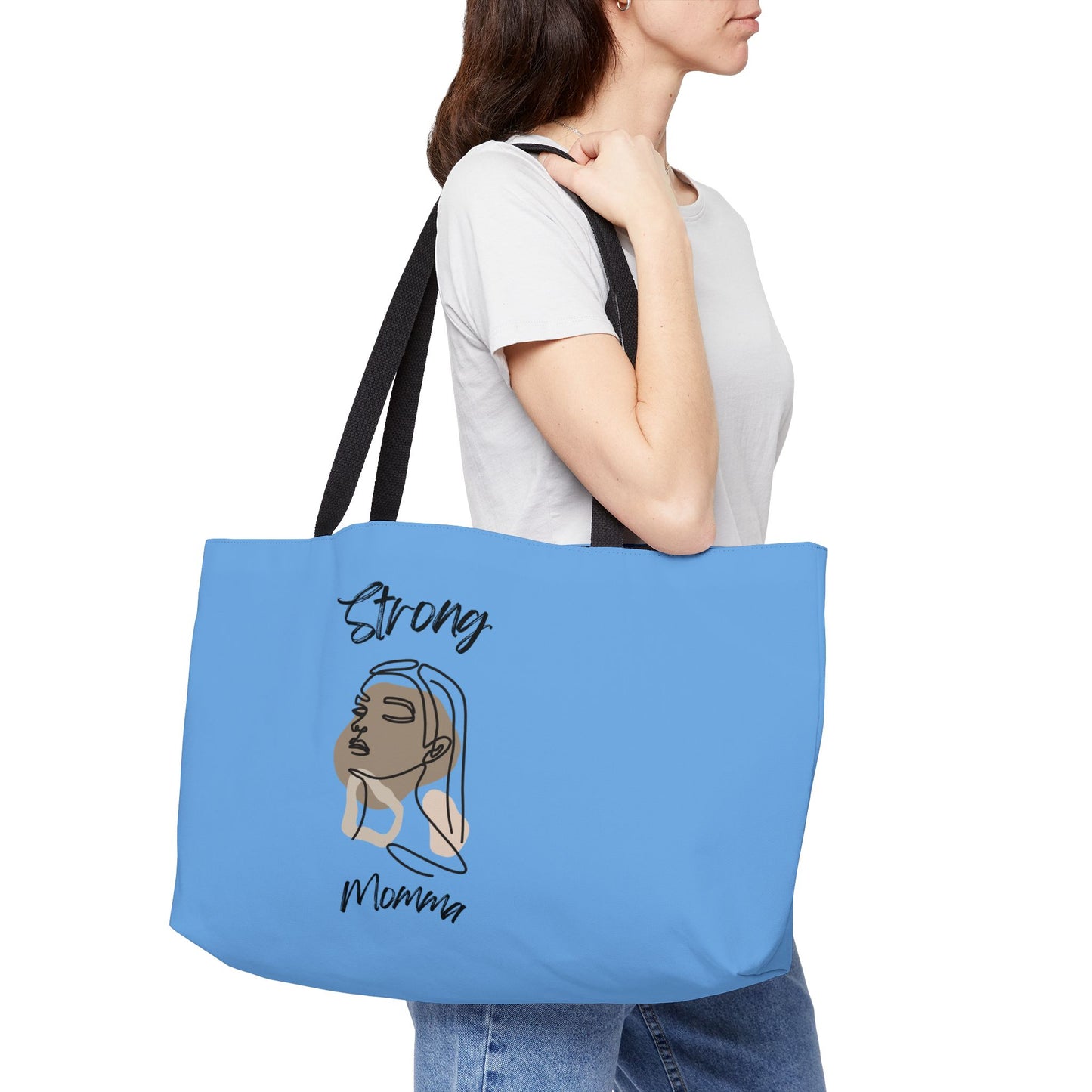 Strong Momma (BL) Weekender Tote Bag LIGHT BLUE