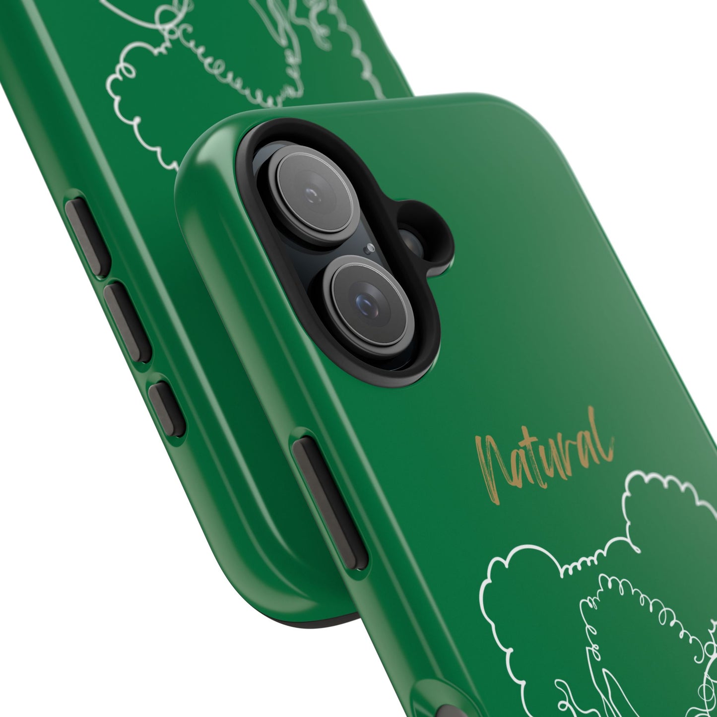 Natural Woman Twin Puffs (WL)Tough Phone Cases DARK GREEN