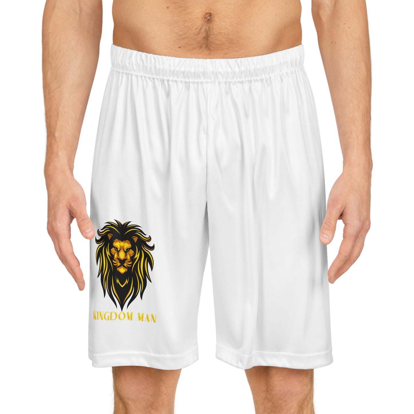 Kingdom Man (Gold) Basketball Shorts WHITE