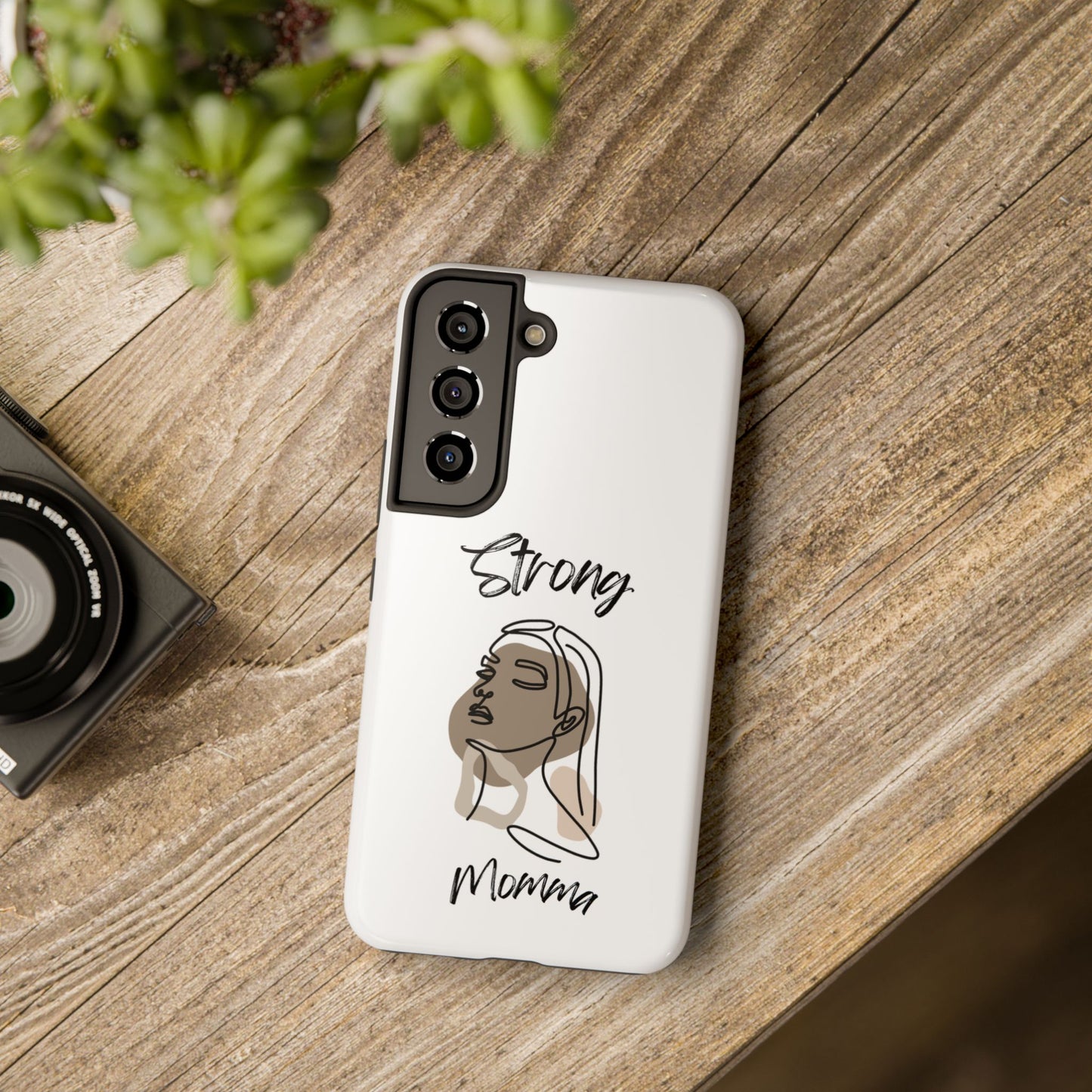 STRONG MOMMA Samsung Galaxy Tough Phone Cases (BL) White