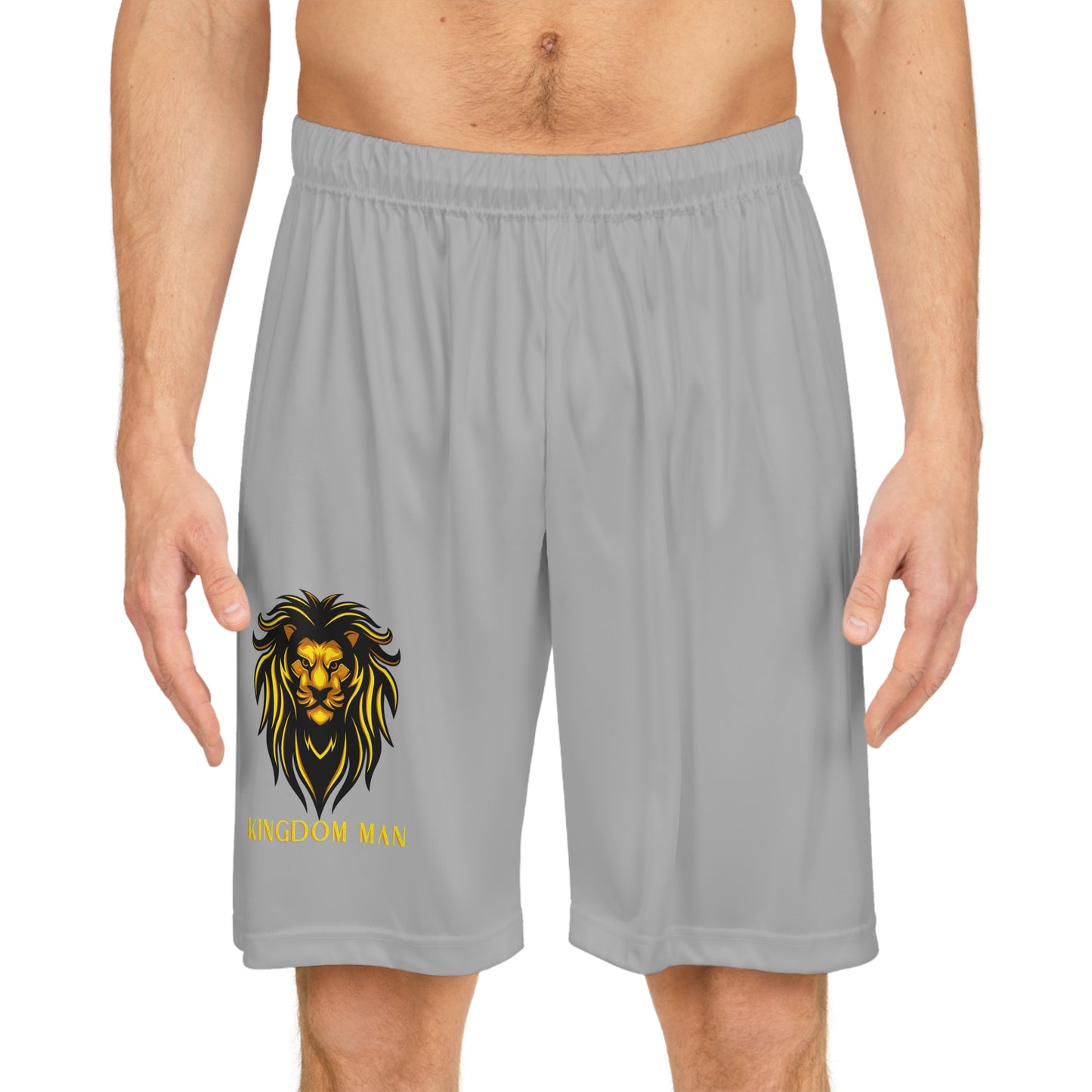 Kingdom Man (Gold) Basketball Shorts LIGHT GREY
