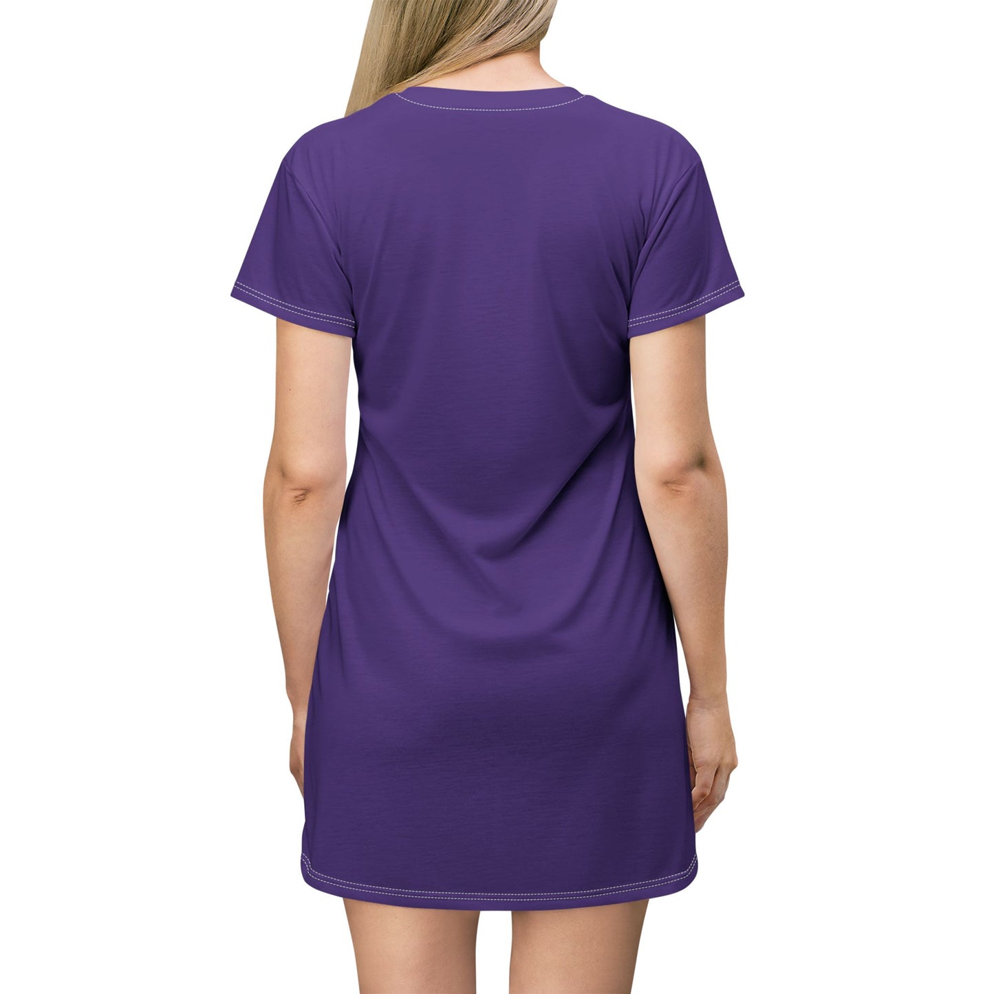 Strong Momma T-Shirt Dress (AOP/BL) Purple