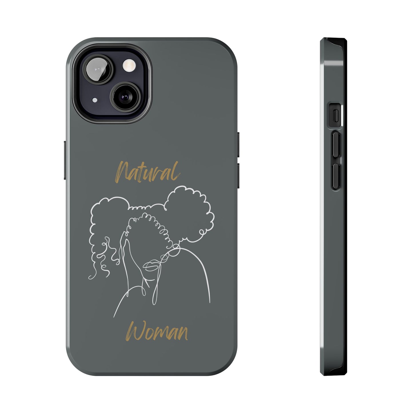 Natural Woman Twin Puffs (WL)Tough Phone Cases DARK GREY