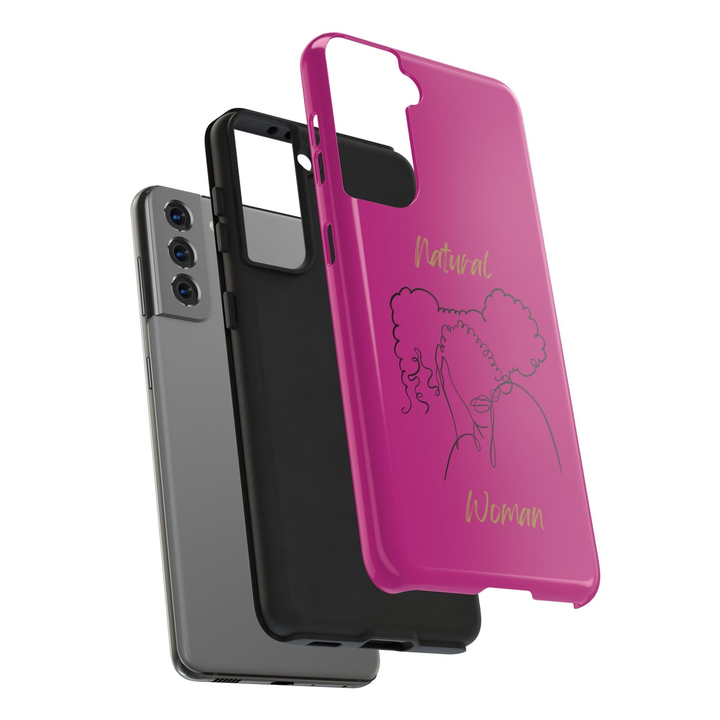 Natural Woman Twin Puffs (BL)Tough Phone Cases PINK