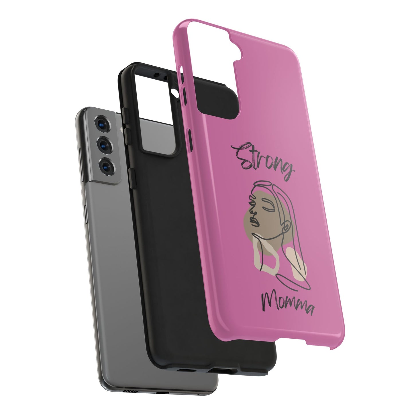 STRONG MOMMA Samsung Galaxy Tough Phone Cases (BL) Light Pink