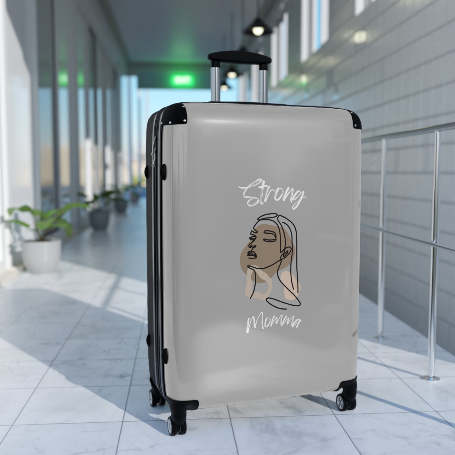 Strong Momma (WL) Luggage Bags LIGHT GREY