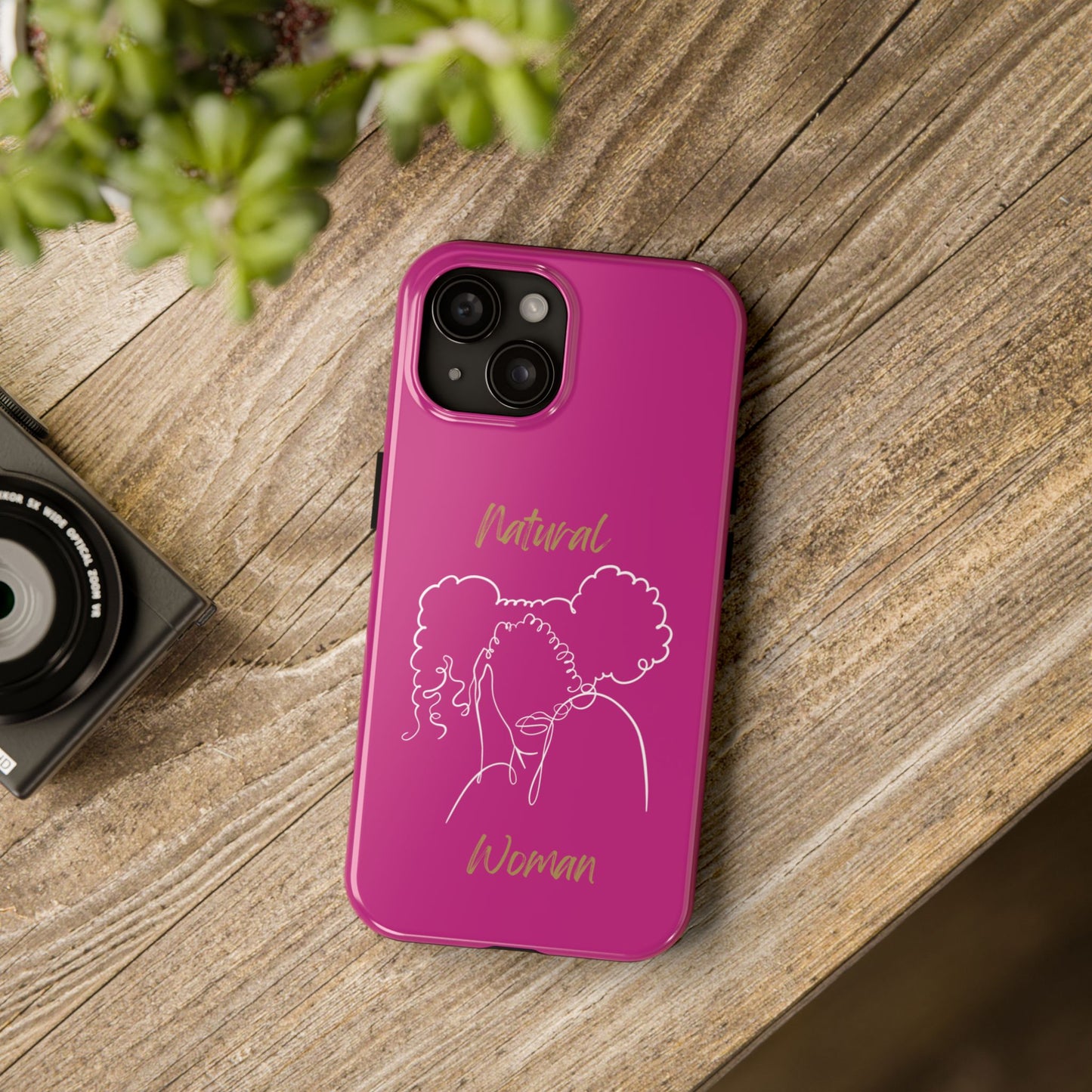 Natural Woman Twin Puffs (WL)Tough Phone Cases PINK