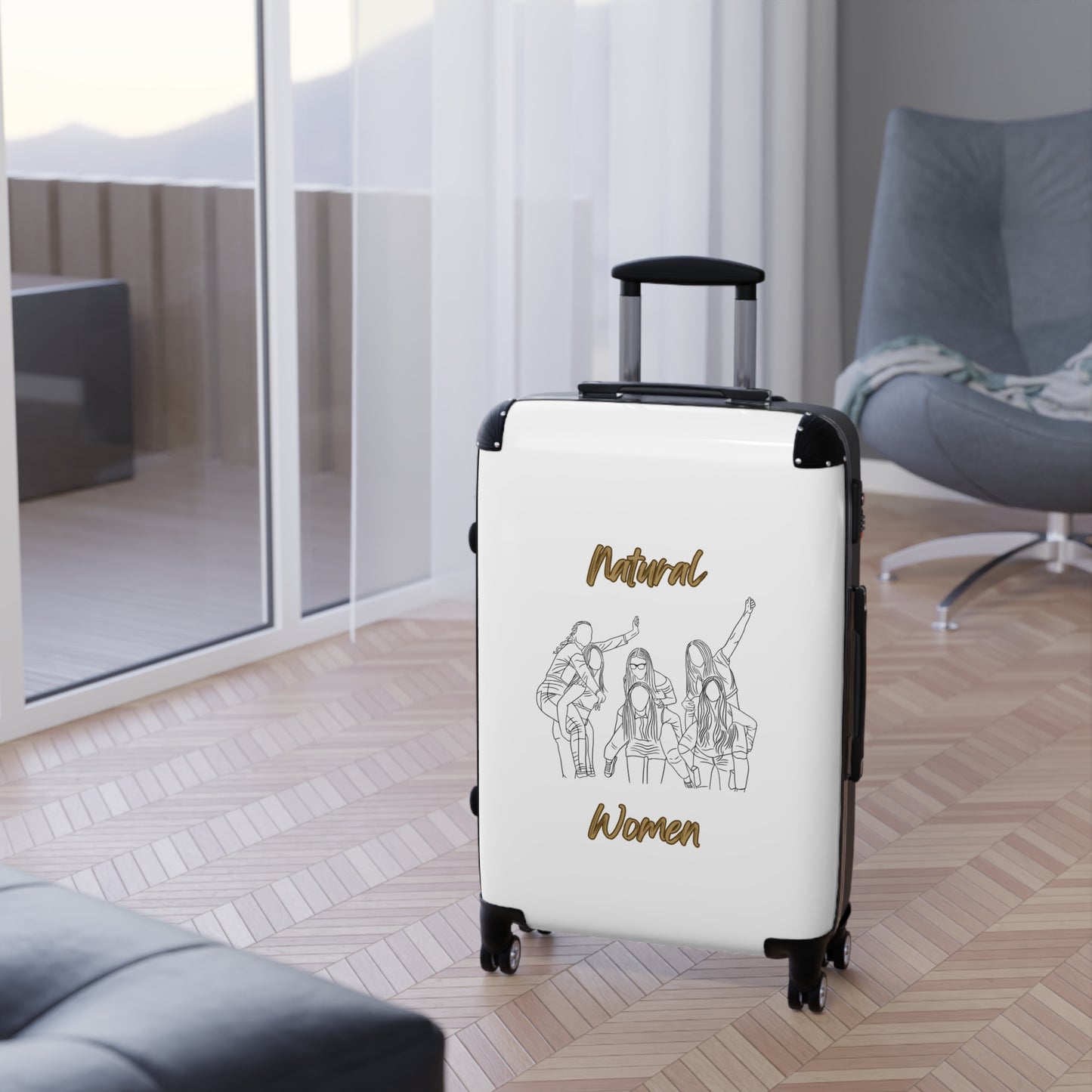 Natural Woman Piggy Back (BL) Suitcase WHITE