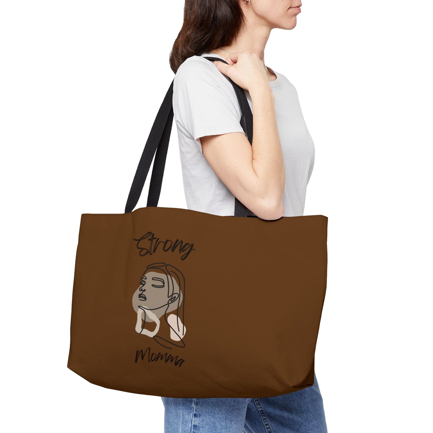 Strong Momma (BL) Weekender Tote Bag BROWN