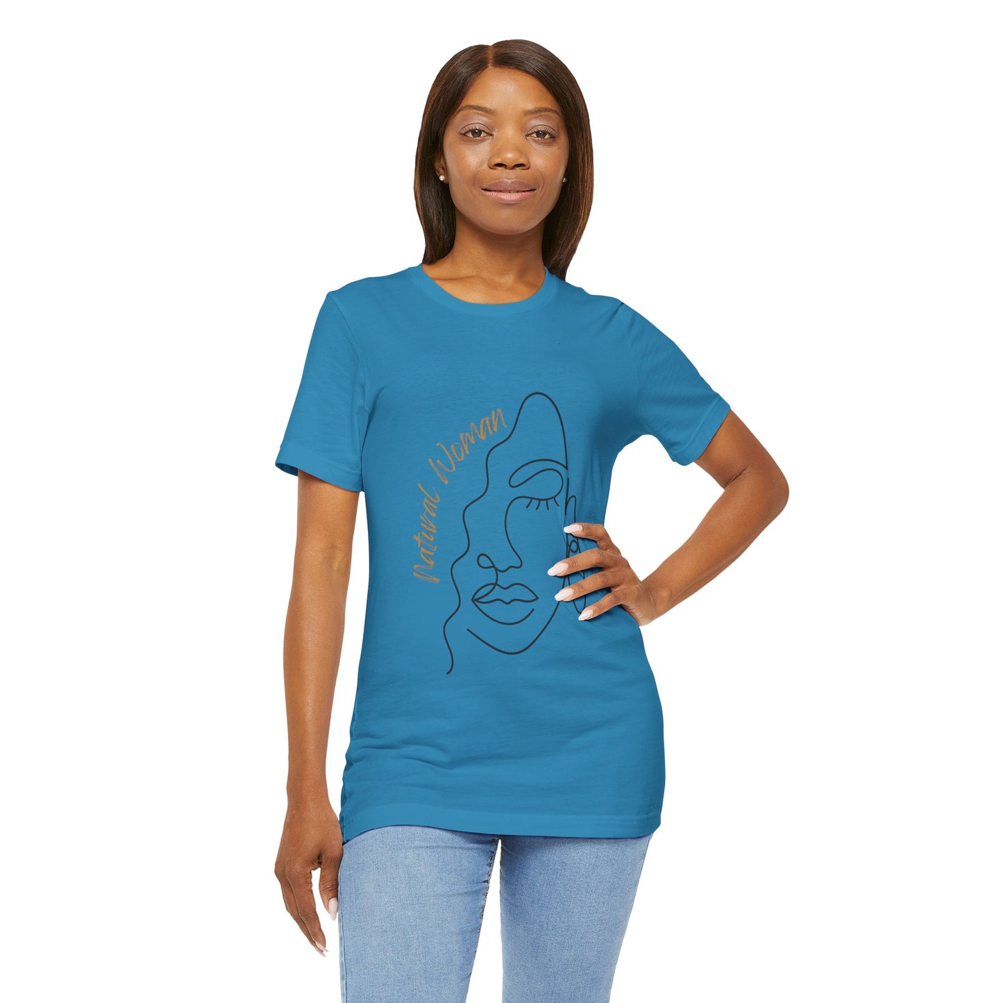 Natural Woman Half Face (BL) Short Sleeve T-Shirt