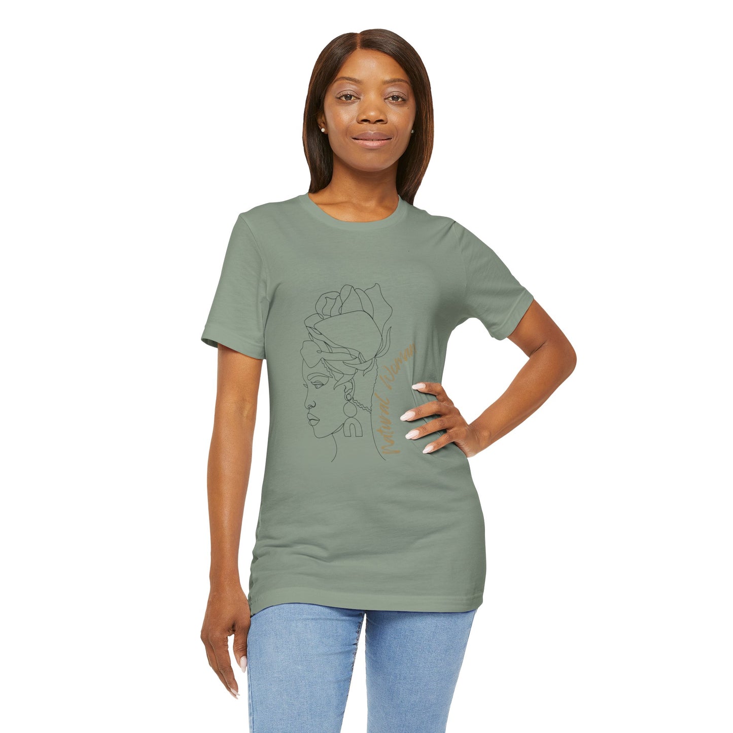 Natural Woman Flower Wrap (BL) Short Sleeve T-Shirt