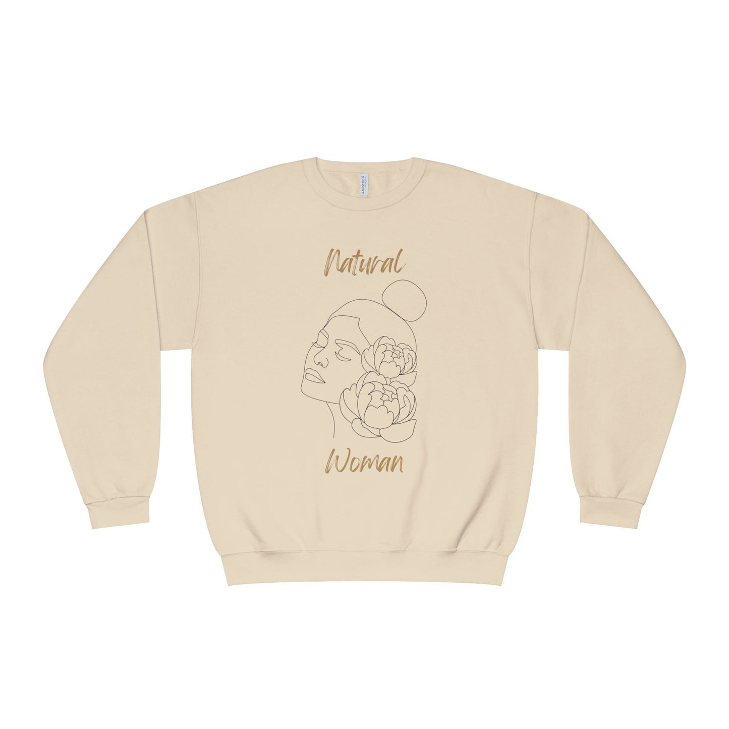 Natural Woman Bun & Flower (BL) Crewneck Sweatshirt