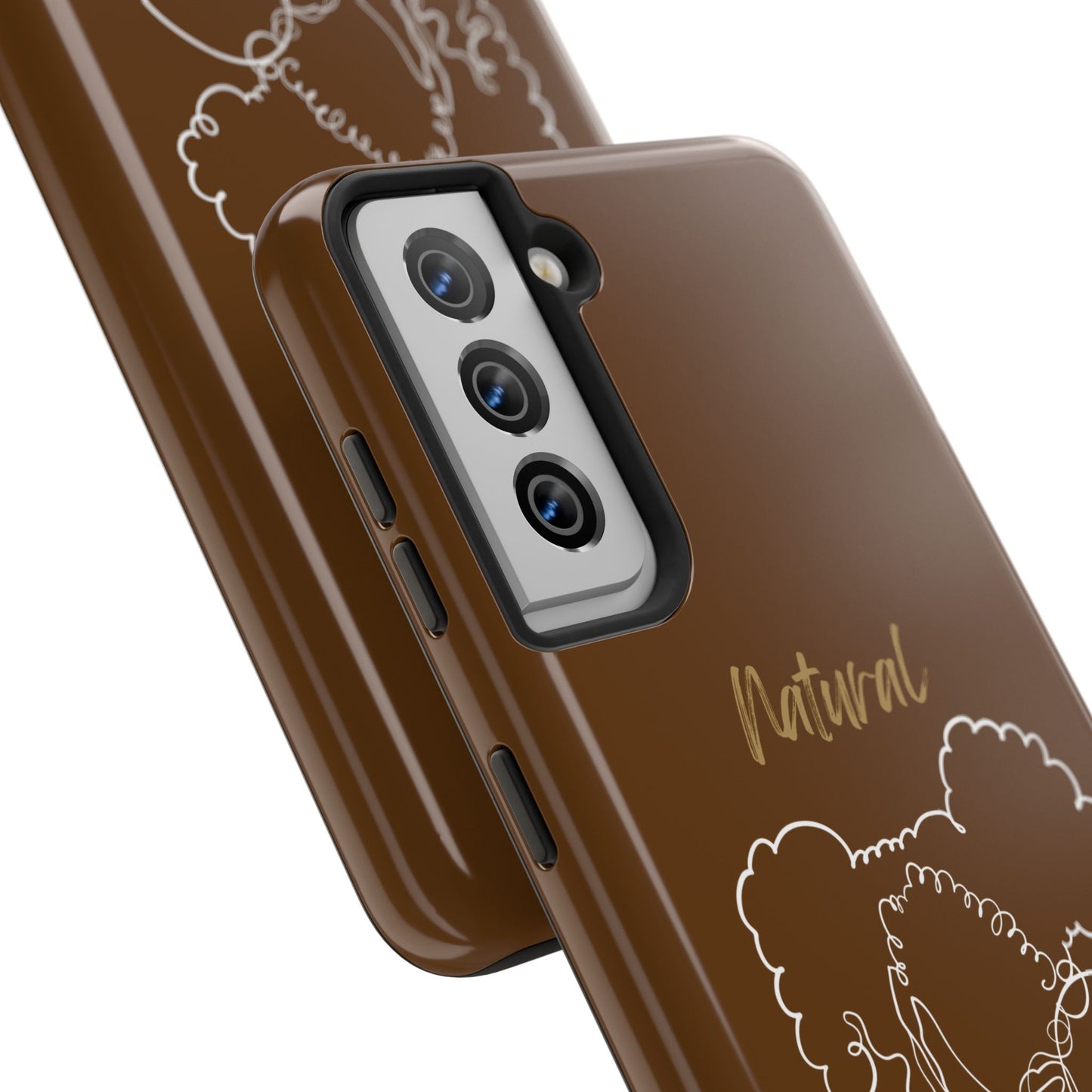 Natural Woman Twin Puffs (WL)Tough Phone Cases BROWN