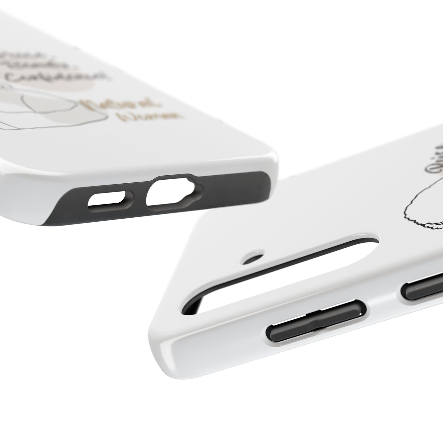 Natural woman Puff (BL)Tough Phone Cases WHITE