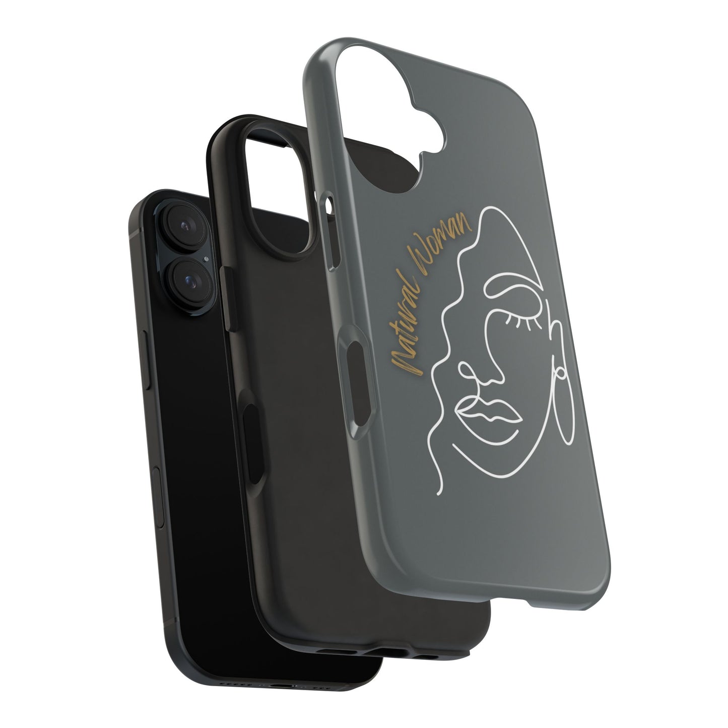 Natural Woman Half Face (WL)Tough Phone Case DARK GREY
