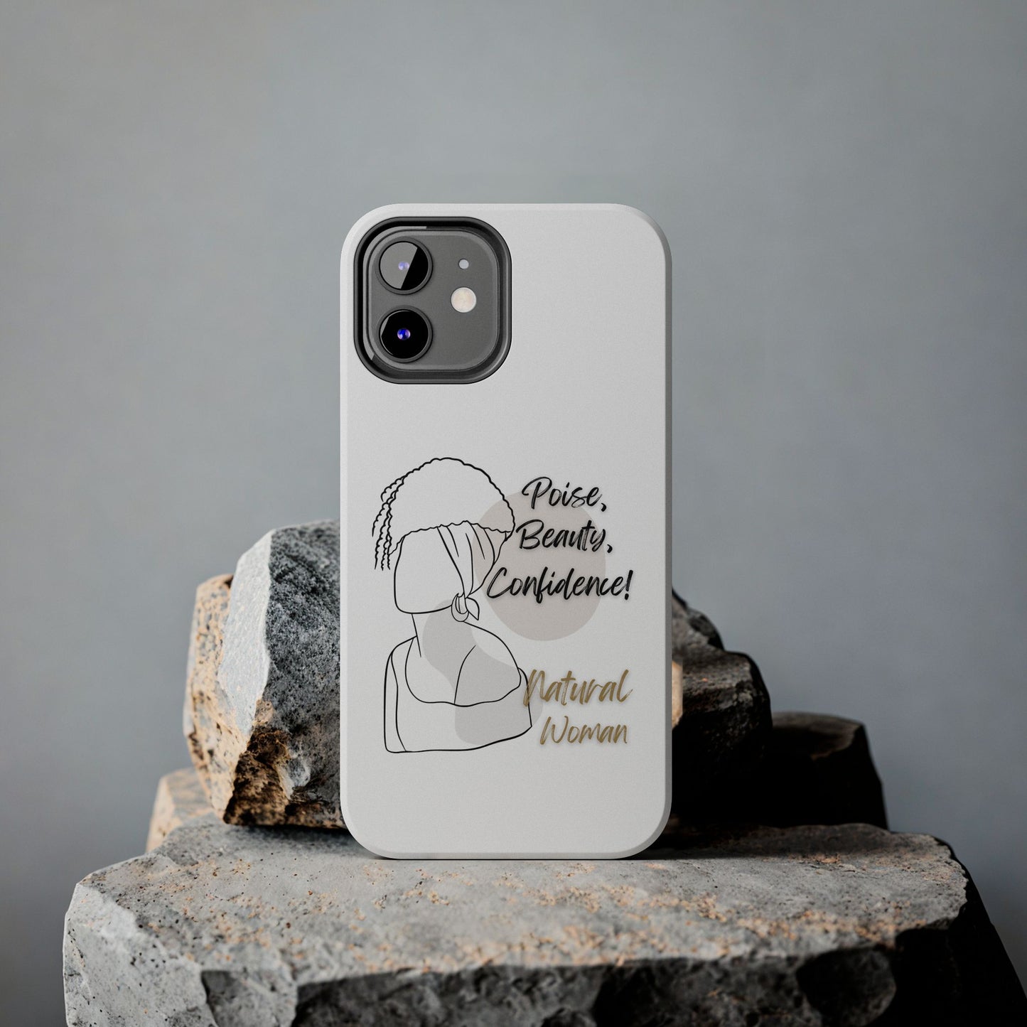 Natural woman Puff (BL)Tough Phone Cases WHITE