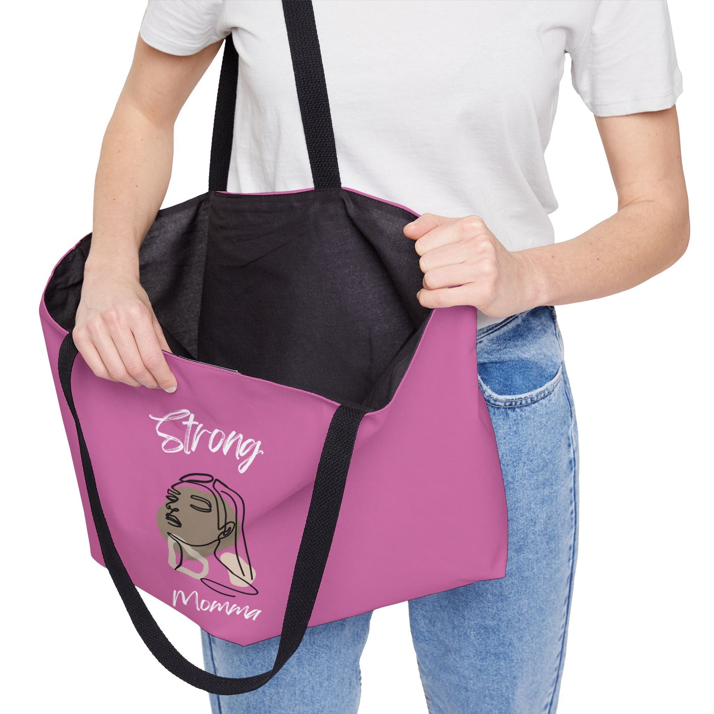 Strong Momma (WL) Weekender Tote Bag LIGHT PINK