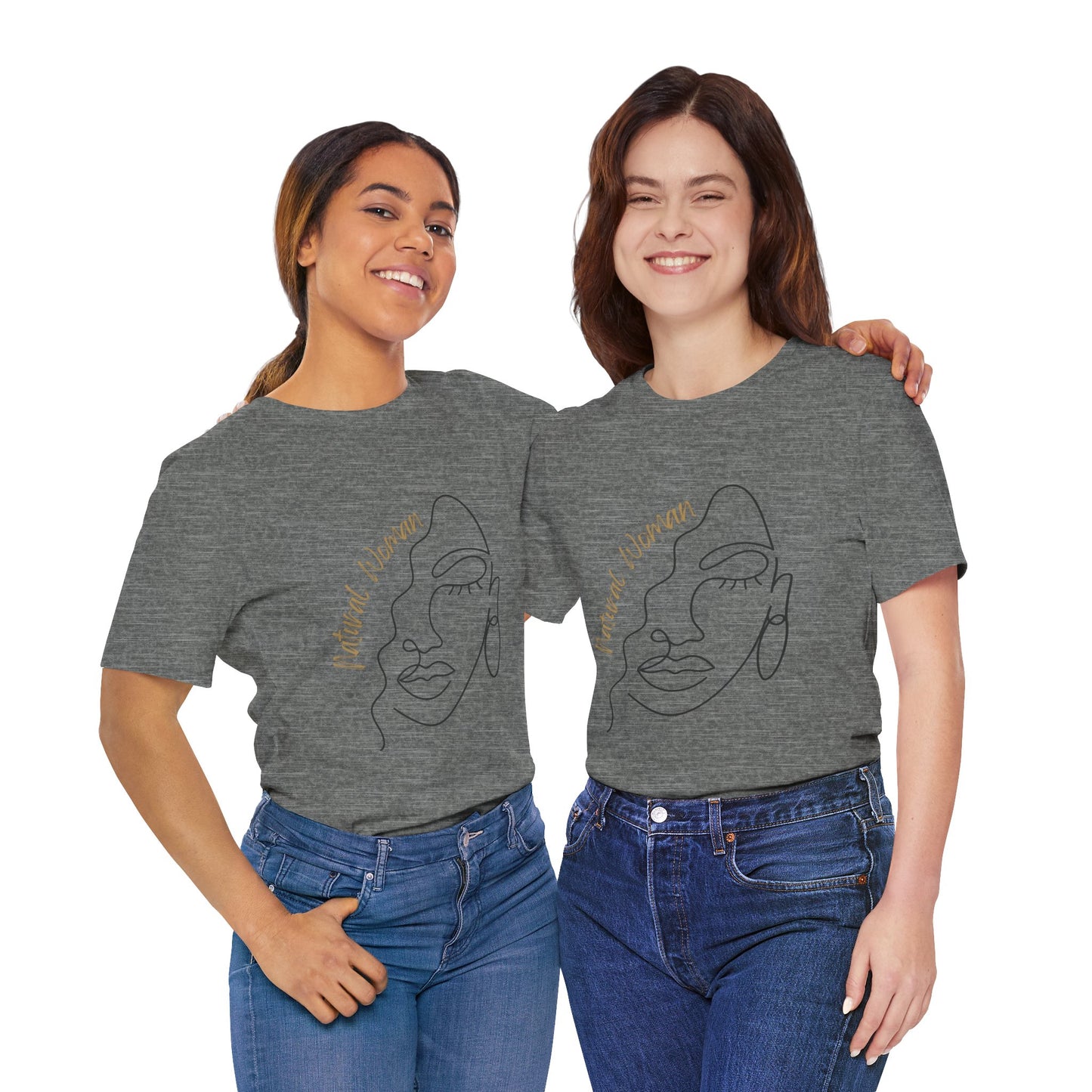 Natural Woman Half Face (BL) Short Sleeve T-Shirt