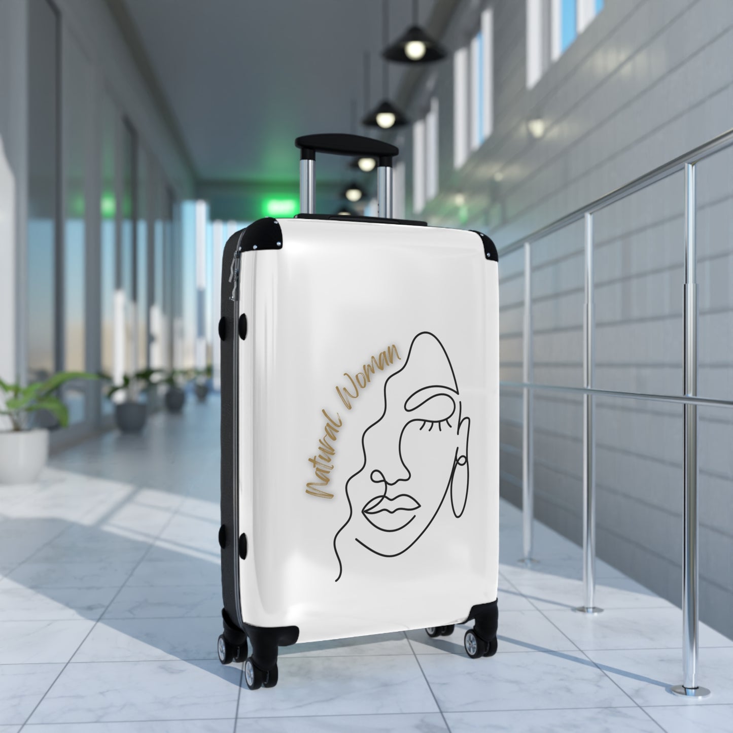 Natural Woman Half Face (BL) Suitcase WHITE