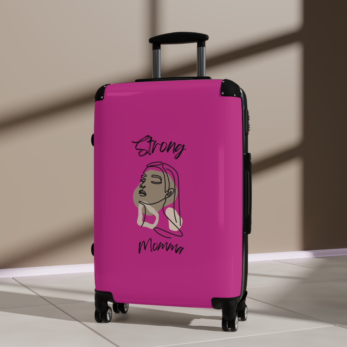 Strong Momma (BL) Luggage Bags PINK