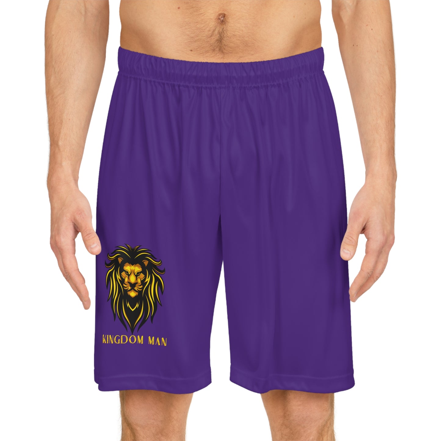 Kingdom Man (Gold) Basketball Shorts PURPLE