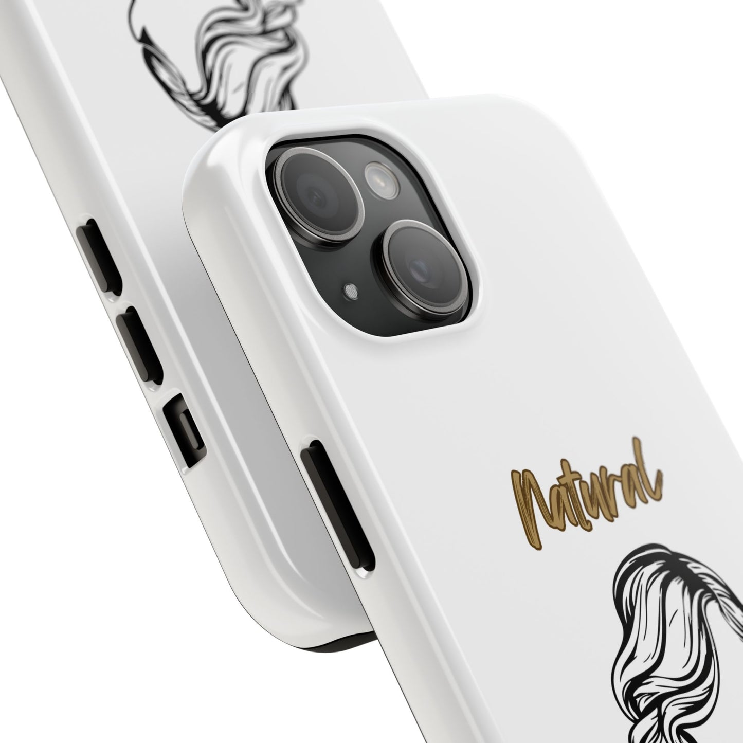 Natural Woman Long Curl (BL)Tough Phone Cases WHITE