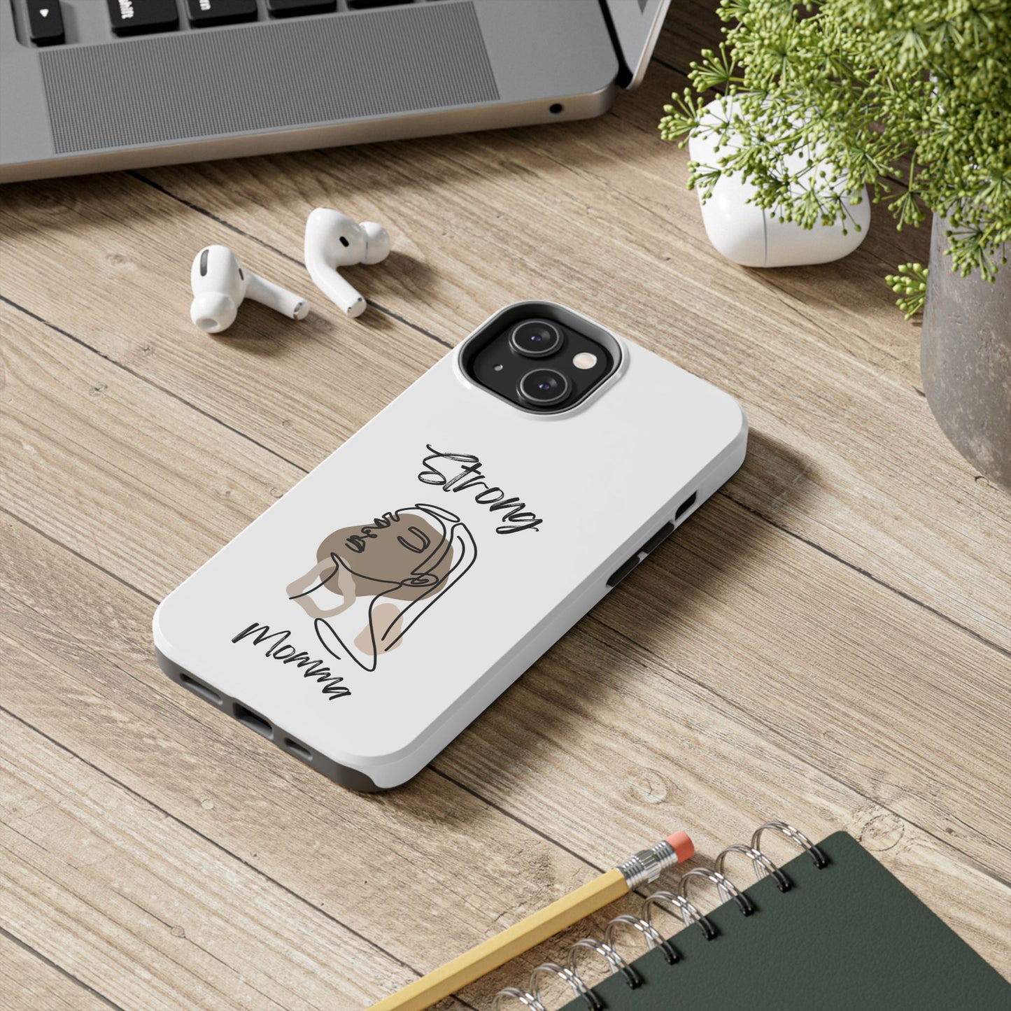 STRONG MOMMA Samsung Galaxy Tough Phone Cases (BL) White