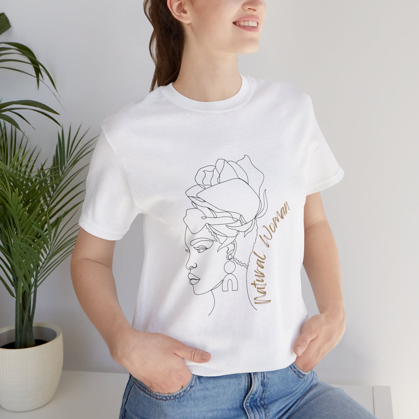 Natural Woman Flower Wrap (BL) Short Sleeve T-Shirt