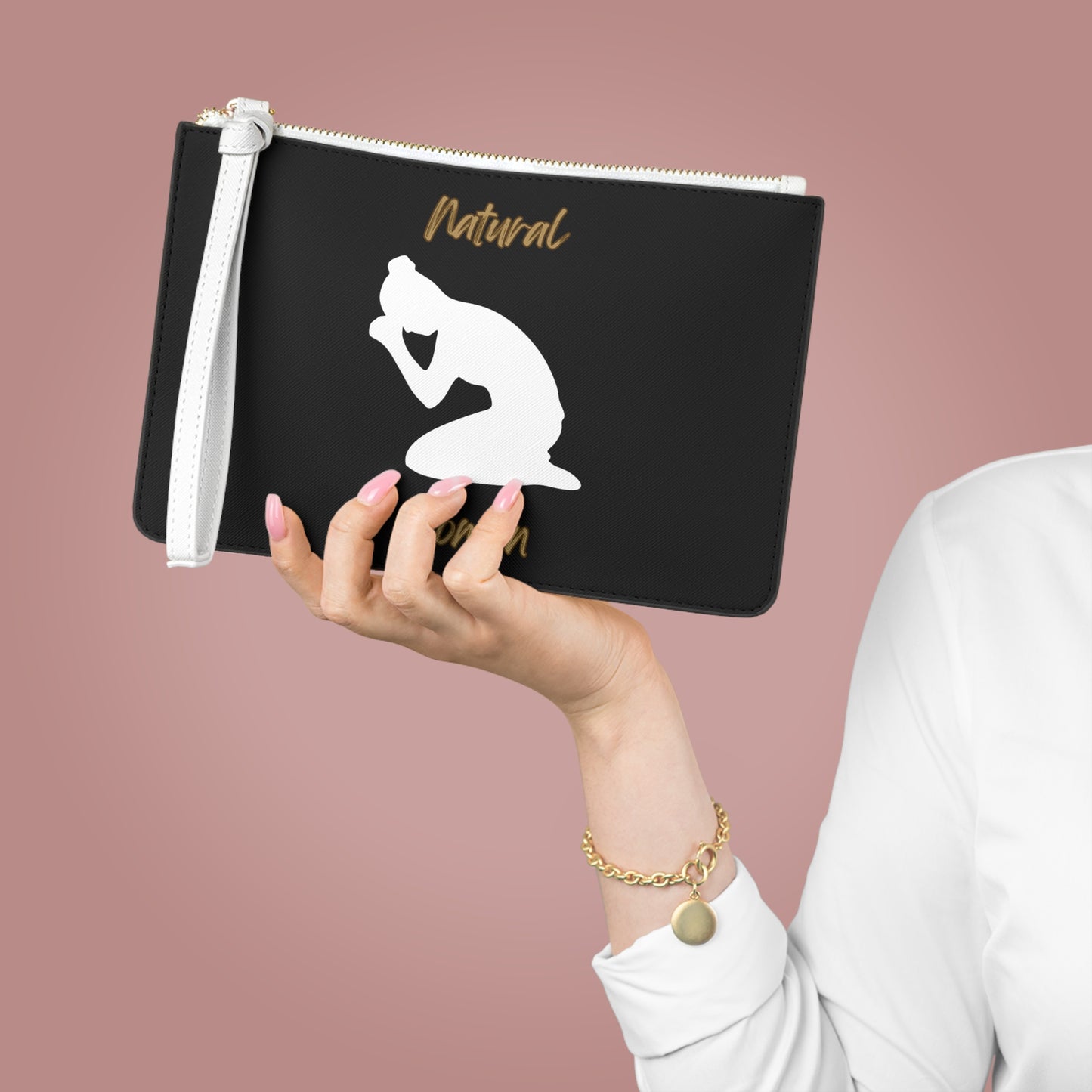Natural Woman Pray (WL) Clutch Bag BLACK